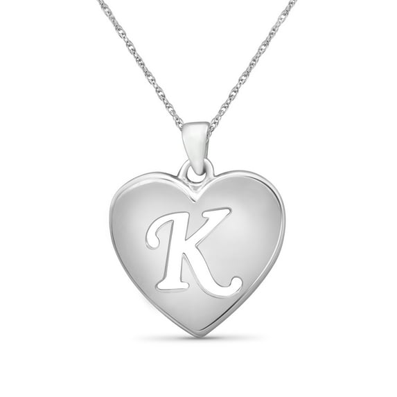 JewelersClub Initial Letter Pendant for Women | Customizable Sterling Silver K AlphabetMonogram Necklaces for Girls | Cursive Script Capital Letters | Personalized Jewelry Gift for Her