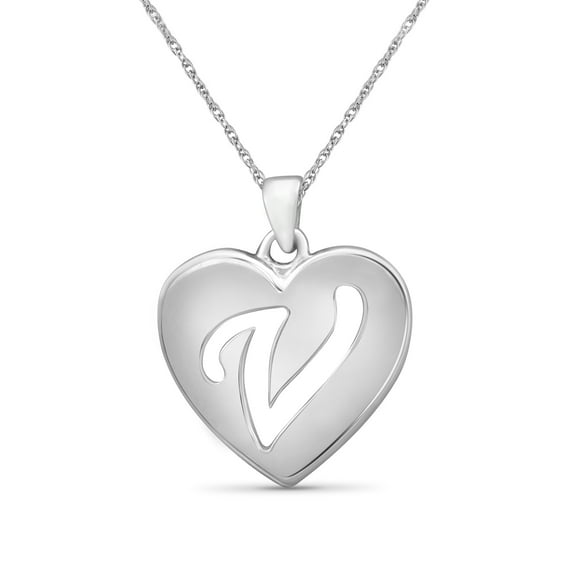 JewelersClub Initial Letter Pendant for Women | Customizable Sterling Silver V AlphabetMonogram Necklaces for Girls | Cursive Script Capital Letters | Personalized Jewelry Gift for Her