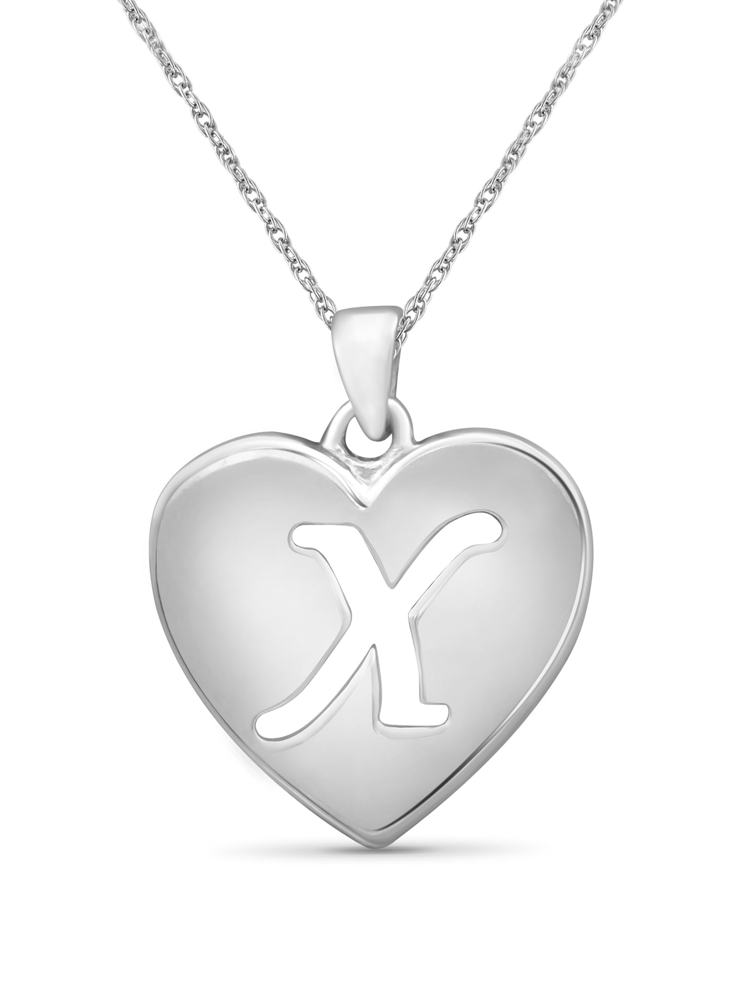 JewelersClub Initial Letter Pendant for Women | Customizable Sterling Silver X AlphabetMonogram Necklaces for Girls | Cursive Script Capital Letters | Personalized Jewelry Gift for Her