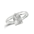 thumbnail image 1 of JewelersClub Initial Letter Ring for Women | Customizable Sterling Silver "A" Alphabet Monogram Ring for Girls | Cursive Script Capital Letters | Personalized Jewelry Gift for Her, 1 of 4