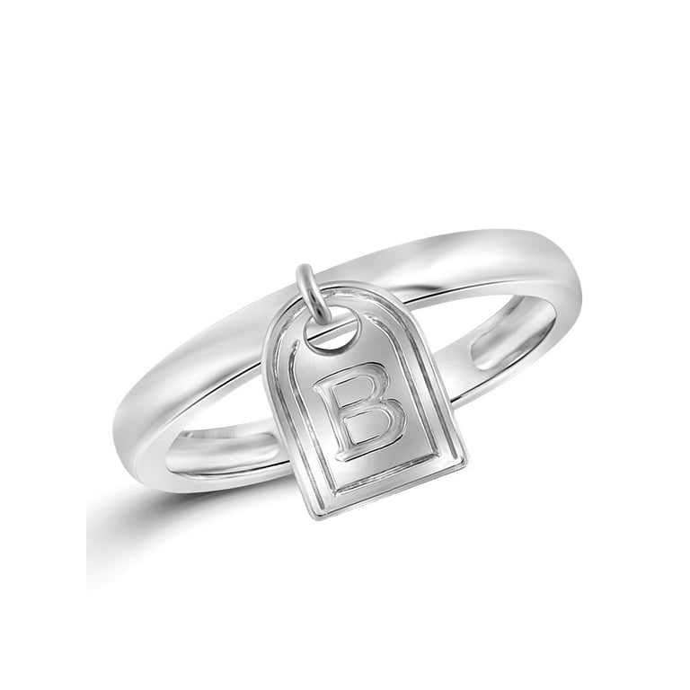 JewelersClub Initial Letter Ring for Women | Customizable Sterling 