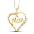thumbnail image 1 of JewelersClub Mom Necklace 14K Gold Plated Silver Necklace for Women – Beautiful Accent White Diamonds + 14K Gold Plated Silver Mother Daughter Necklace – Mothers Day Gifts Necklaces for Women, 1 of 4