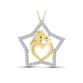 thumbnail image 1 of JewelersClub Mom Necklace Sterling Silver Necklace for Women – Beautiful 1/4 Carat White Diamonds + 14k Gold Over Silver Mother Daughter Necklace – Mothers Day Gifts Necklaces for Women, 1 of 5