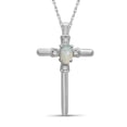 thumbnail image 1 of JewelersClub Opal Cross Necklaces for Women – Sterling Silver Cross Necklace for Women .925 Sterling Silver Cross with White Diamond Accents – Hypoallergenic Cross Pendant, 1 of 5