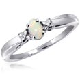 thumbnail image 1 of JewelersClub Opal Ring Birthstone Jewelry – 0.15 Carat Opal 0.925 Sterling Silver Ring Jewelry with White Diamond Accent – Gemstone Rings with Hypoallergenic 0.925 Sterling Silver Band, 1 of 1