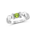 thumbnail image 1 of JewelersClub Peridot Ring Birthstone Jewelry – 0.25 Carat Peridot 0.925 Sterling Silver Ring Jewelry with White Diamond Accent – Gemstone Rings with Hypoallergenic 0.925 Sterling Silver Band, 1 of 4