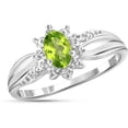 thumbnail image 1 of JewelersClub Peridot Ring Birthstone Jewelry – 0.50 Carat Peridot 0.925 Sterling Silver Ring Jewelry with White Diamond Accent – Gemstone Rings with Hypoallergenic 0.925 Sterling Silver Band, 1 of 1