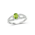 thumbnail image 1 of JewelersClub Peridot Ring Birthstone Jewelry – 0.50 Carat Peridot 0.925 Sterling Silver Ring Jewelry with White Diamond Accent – Gemstone Rings with Hypoallergenic 0.925 Sterling Silver Band, 1 of 4