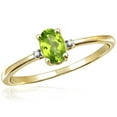 thumbnail image 1 of JewelersClub Peridot Ring Birthstone Jewelry – 0.50 Carat Peridot 14K Gold Plated Silver Ring Jewelry with White Diamond Accent – Gemstone Rings with Hypoallergenic 14K Gold Plated Silver Band, 1 of 1