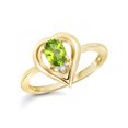 thumbnail image 1 of JewelersClub Peridot Ring Birthstone Jewelry – 0.50 Carat Peridot 14K Gold Plated Silver Ring Jewelry with White Diamond Accent – Gemstone Rings with Hypoallergenic 14K Gold Plated Silver Band, 1 of 4