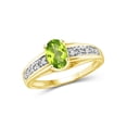 thumbnail image 1 of JewelersClub Peridot Ring Birthstone Jewelry–0.75 Carat Peridot 14K Gold Plated Silver Ring Jewelry with White Diamond Accent–Gemstone Rings with Hypoallergenic 14K Gold Plated Silver, 1 of 4