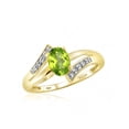 thumbnail image 1 of JewelersClub Peridot Ring Birthstone Jewelry–0.80 Carat Peridot 14K Gold Plated Silver Ring Jewelry with White Diamond Accent–Gemstone Rings with Hypoallergenic 14K Gold Plated Silver, 1 of 4