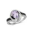 thumbnail image 1 of JewelersClub Pink Amethyst Ring Birthstone Jewelry – 1.00 Carat Pink Amethyst 0.925 Sterling Silver Ring Jewelry with Black & White Diamond Accent – Gemstone Rings with Hypoallergenic Sterling Silver, 1 of 4