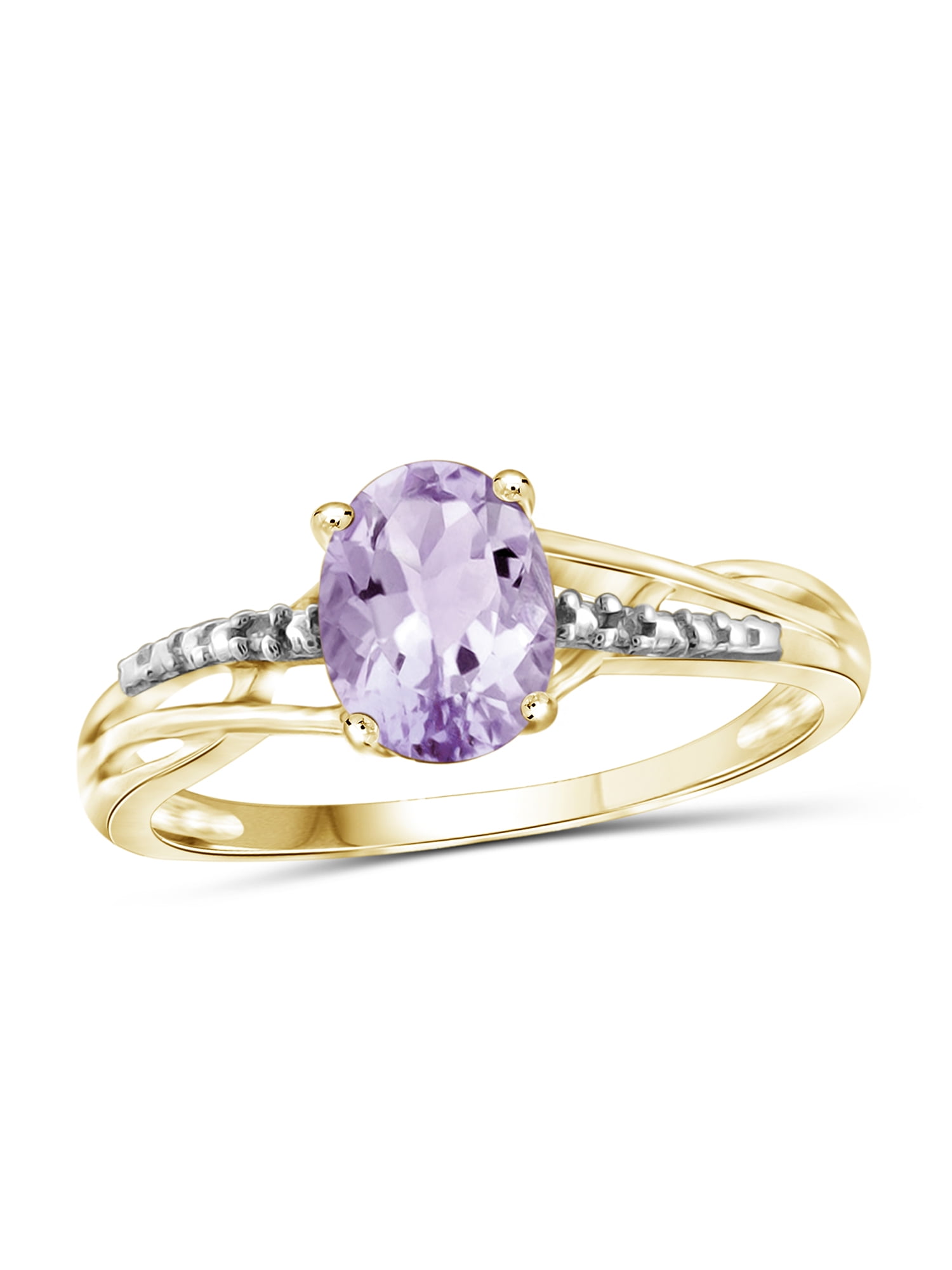 JewelersClub Pink Amethyst Ring Birthstone Jewelry 1.10 Carat Pink