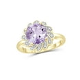 thumbnail image 1 of JewelersClub Pink Amethyst Ring Birthstone Jewelry – 2.25 Carat Pink Amethyst 14K Gold Plated Silver Ring Jewelry with White Diamond Accent – Gemstone Rings with Hypoallergenic 14K Gold Plated Silver, 1 of 4