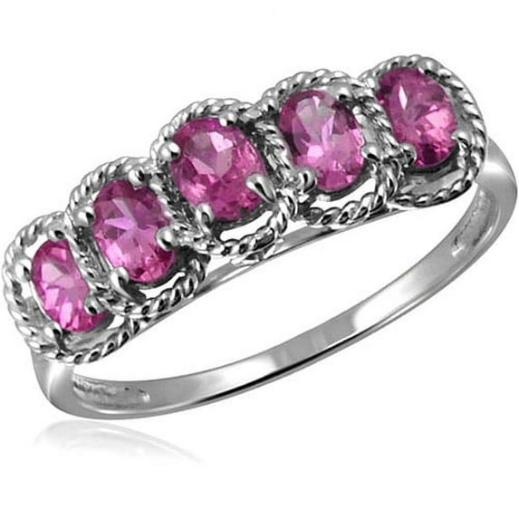 JewelersClub Pink Topaz Ring Birthstone Jewelry – 0.80 Carat Pink Topaz 0.925 Sterling Silver Ring Jewelry – Gemstone Rings with Hypoallergenic 0.925 Sterling Silver Band