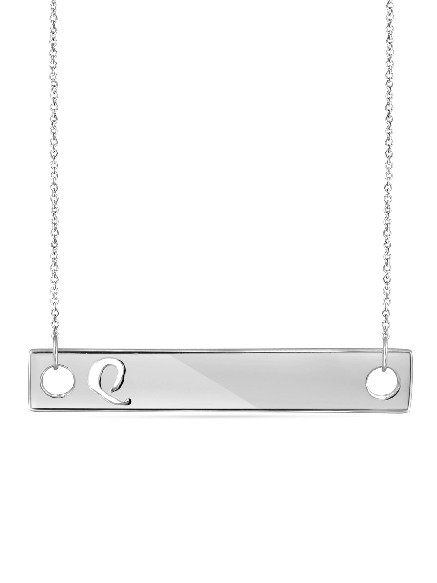 JewelersClub Q Initial Sterling Silver Bar Necklace