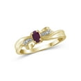thumbnail image 1 of JewelersClub Ruby Ring Birthstone Jewelry – 0.20 Carat Ruby 14K Gold Plated Silver Ring Jewelry with White Diamond Accent – Gemstone Rings with Hypoallergenic 14K Gold Plated Silver Band, 1 of 4