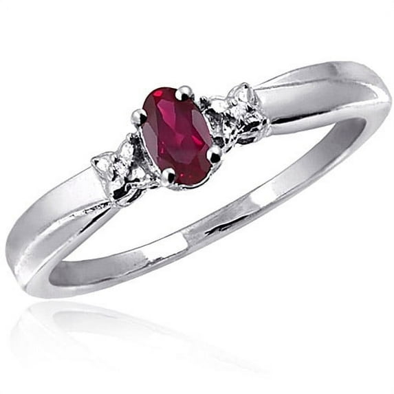 JewelersClub Ruby Ring Birthstone Jewelry – 0.25 Carat Ruby 0.925 Sterling Silver Ring Jewelry with White Diamond Accent – Gemstone Rings with Hypoallergenic 0.925 Sterling Silver Band