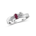 thumbnail image 1 of JewelersClub Ruby Ring Birthstone Jewelry – 0.25 Carat Ruby 0.925 Sterling Silver Ring Jewelry with White Diamond Accent– Gemstone Rings with Hypoallergenic 0.925 Sterling Silver, 1 of 4