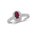 thumbnail image 1 of JewelersClub Ruby Ring Birthstone Jewelry – 0.50 Carat Ruby 0.925 Sterling Silver Ring Jewelry with White Diamond Accent – Gemstone Rings with Hypoallergenic 0.925 Sterling Silver Band, 1 of 4