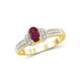 thumbnail image 1 of JewelersClub Ruby Ring Birthstone Jewelry–0.50 Carat Ruby 14K Gold Plated Silver Ring Jewelry with White Diamond Accent–Gemstone Rings with Hypoallergenic 14K Gold Plated Silver, 1 of 4