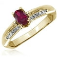 thumbnail image 1 of JewelersClub Ruby Ring Birthstone Jewelry – 0.50 Carat Ruby 14K Gold Plated Silver Ring Jewelry with White Diamond Accent– Gemstone Rings with Hypoallergenic 14K Gold Plated Silver, 1 of 1