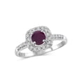 thumbnail image 1 of JewelersClub Ruby Ring Birthstone Jewelry – 0.65 Carat Ruby 0.925 Sterling Silver Ring Jewelry with White Diamond Accent – Gemstone Rings with Hypoallergenic 0.925 Sterling Silver Band, 1 of 4