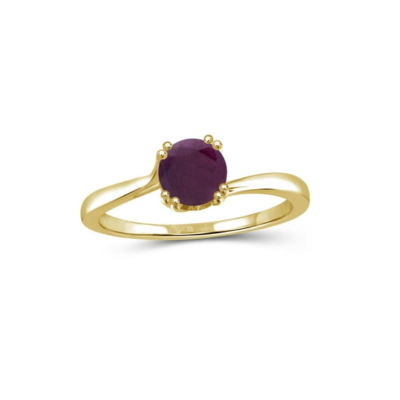 JewelersClub Ruby Ring Birthstone Jewelry – 0.65 Carat Ruby 14K Gold Plated Silver Ring Jewelry – Gemstone Rings with Hypoallergenic 14K Gold Plated Silver Band