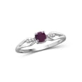 thumbnail image 1 of JewelersClub Ruby Ring Birthstone Jewelry – 0.70 Carat Ruby 0.925 Sterling Silver Ring Jewelry with White Diamond Accent – Gemstone Rings with Hypoallergenic 0.925 Sterling Silver Band, 1 of 4