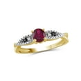 thumbnail image 1 of JewelersClub Ruby Ring Birthstone Jewelry – 0.75 Carat Ruby 14K Gold Plated Silver Ring Jewelry with Black & White Diamond Accent – Gemstone Rings with Hypoallergenic 14K Gold Plated Silver Band, 1 of 4