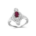 thumbnail image 1 of JewelersClub Ruby Ring Birthstone Jewelry – 0.75 Carat Ruby Sterling Silver Ring Jewelry with White Diamond Accent – Gemstone Rings with Hypoallergenic Sterling Silver Band, 1 of 4