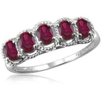 JewelersClub Ruby Ring Birthstone Jewelry – 1.00 Carat Ruby 0.925 Sterling Silver Ring Jewelry – Gemstone Rings with Hypoallergenic 0.925 Sterling Silver Band