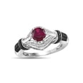 thumbnail image 1 of JewelersClub Ruby Ring Birthstone Jewelry – 1.20 Carat Ruby 0.925 Sterling Silver Ring Jewelry with White Diamond Accent – Gemstone Rings with Hypoallergenic 0.925 Sterling Silver Band, 1 of 4