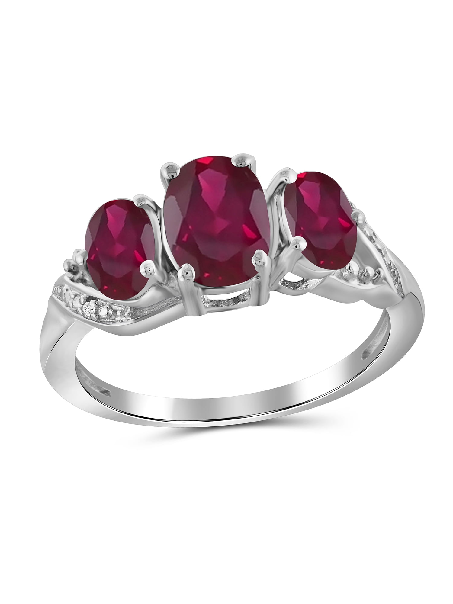 JewelersClub Ruby Ring Birthstone Jewelry – 2.40 Carat Ruby 0.925 Sterling  Silver Ring Jewelry – Gemstone Rings with Hypoallergenic 0.925 Sterling  Silver Band - Walmart.com