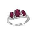 thumbnail image 1 of JewelersClub Ruby Ring Birthstone Jewelry – 2.75 Carat Ruby 0.925 Sterling Silver Ring Jewelry with White Diamond Accent – Gemstone Rings with Hypoallergenic 0.925 Sterling Silver Band, 1 of 4
