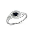 thumbnail image 1 of JewelersClub Sappahire Ring Birthstone Jewelry – 0.33 Carat Sappahire 0.925 Sterling Silver Ring Jewelry with White Diamond Accent– Gemstone Rings with Hypoallergenic 0.925 Sterling Silver, 1 of 4