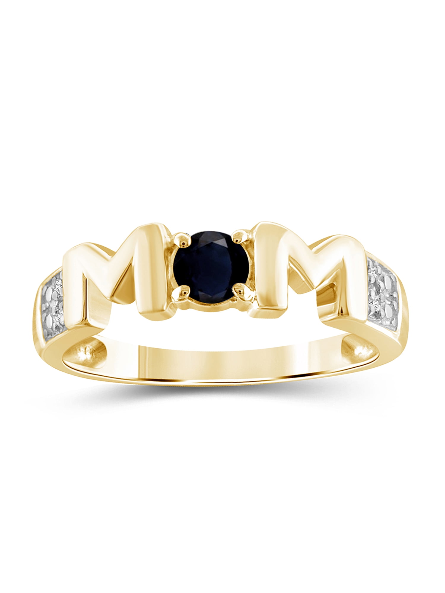JewelersClub Sapphire Ring Birthstone Jewelry – 0.33 Carat Sapphire 14K Gold Plated Silver Ring Jewelry with White Diamond Accent – Gemstone Rings with Hypoallergenic 14K Gold Plated Silver Band