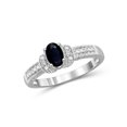 thumbnail image 1 of JewelersClub Sapphire Ring Birthstone Jewelry – 0.50 Carat Sapphire 0.925 Sterling Silver Ring Jewelry with White Diamond Accent – Gemstone Rings with Hypoallergenic 0.925 Sterling Silver Band, 1 of 4