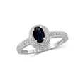 thumbnail image 1 of JewelersClub Sapphire Ring Birthstone Jewelry – 0.50 Carat Sapphire 0.925 Sterling Silver Ring Jewelry with White Diamond Accent – Gemstone Rings with Hypoallergenic 0.925 Sterling Silver Band, 1 of 4