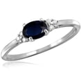 thumbnail image 1 of JewelersClub Sapphire Ring Birthstone Jewelry – 0.65 Carat Sapphire 0.925 Sterling Silver Ring Jewelry with White Diamond Accent – Gemstone Rings with Hypoallergenic 0.925 Sterling Silver Band, 1 of 1