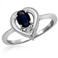 thumbnail image 1 of JewelersClub Sapphire Ring Birthstone Jewelry – 0.65 Carat Sapphire 0.925 Sterling Silver Ring Jewelry with White Diamond Accent – Gemstone Rings with Hypoallergenic 0.925 Sterling Silver Band, 1 of 1