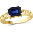 thumbnail image 1 of JewelersClub Sapphire Ring Birthstone Jewelry – 2.00 Carat Sapphire 14K Gold Plated Silver Ring Jewelry – Gemstone Rings with Hypoallergenic 14K Gold Plated Silver Band, 1 of 1