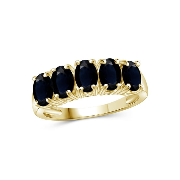 JewelersClub Sapphire Ring Birthstone Jewelry – 3.35 Carat Sapphire 14K Gold Plated Silver Ring Jewelry – Gemstone Rings with Hypoallergenic 14K Gold Plated Silver Band