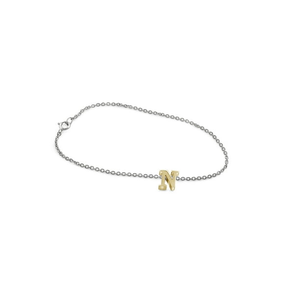 JewelersClub Select Your Initial A TO Z Charm 14K Gold Over Silver Bracelet