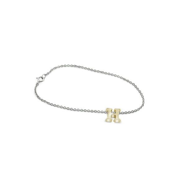 JewelersClub Select Your Initial A TO Z Charm 14K Gold Over Silver Bracelet