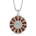 thumbnail image 1 of JewelersClub Silver Chain Necklace for Women – .925 Sterling Silver Circle Necklace with Sparkling Genuine 1 CTW Red & White Diamonds – Chic, Stunning Silver Statement Necklace Gifts by JewelersClub, 1 of 3