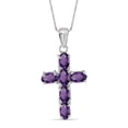 thumbnail image 1 of JewelersClub Silver Cross Necklaces for Women –Silver Cross Necklace for Women Over .925 Sterling Silver Cross – Amethyst Necklace – Hypoallergenic Cross Pendant, 1 of 4