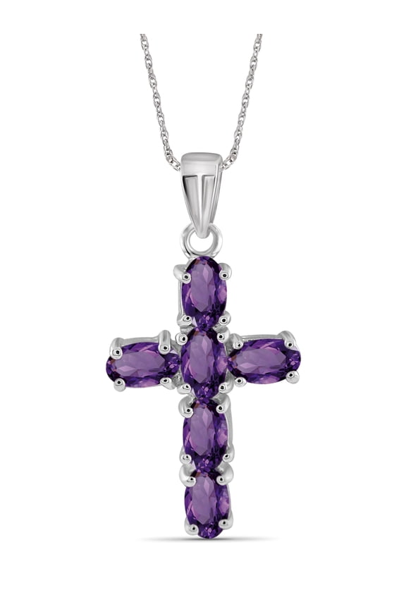 Silver Cross Necklaces for Women –Silver Cross Necklace for Women Over .925 Sterling Silver Cross – Amethyst Necklace – Hypoallergenic Cross Pendant