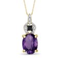 thumbnail image 1 of JewelersClub Silver Necklaces for Women –Silver Necklace for Women 14K Gold Plated Silver – Amethyst Necklace Centerpiece, Black & White Diamond Accents – Hypoallergenic Pendant, 1 of 4